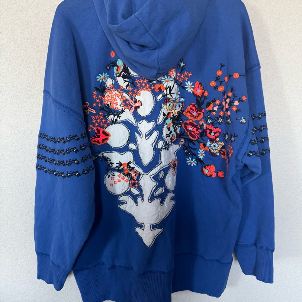 FP Movement by Free People Blue Embroidered Sweater